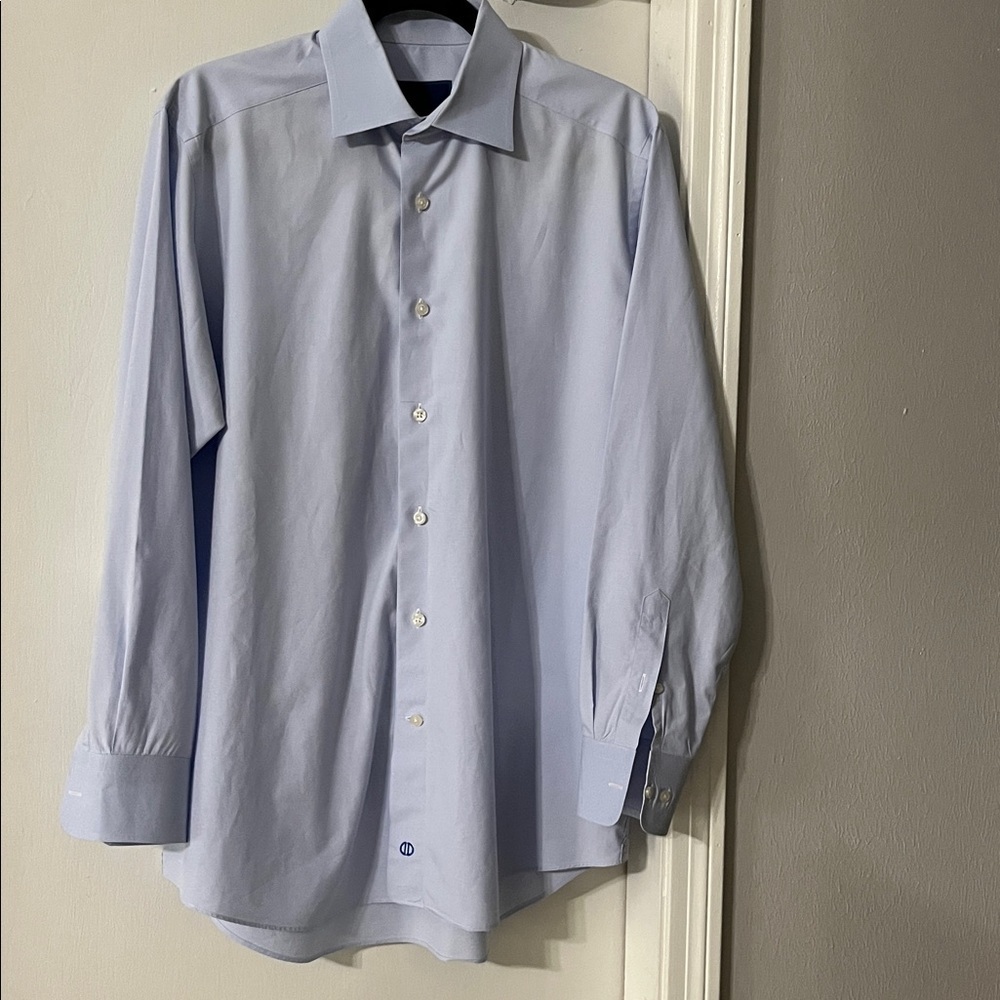 David Donahue Men's Slim Light Blue Shirt - Picture 2 of 12